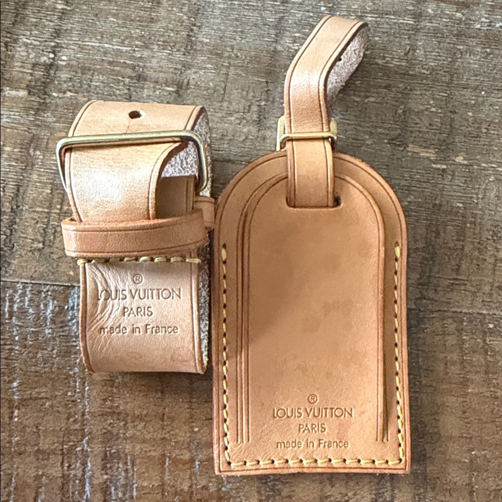 Louis Vuitton Vachetta Leather Luggage Tag and Strap - Natural